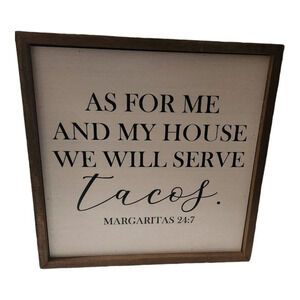 Driftless Studios Wooden Wall Sign Will Service Tacos‎ Farmhouse